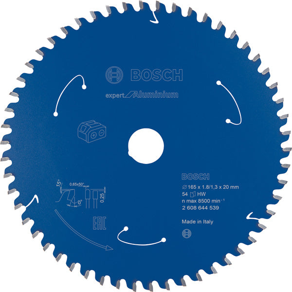 Kreissägeblatt für Akkusägen Expert for Aluminium, 165 x 1,8/1,3 x 20, 54 Zähne