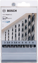HSS PointTeQ Sechskantbohrer-Set, 9-tlg., 2–8 mm