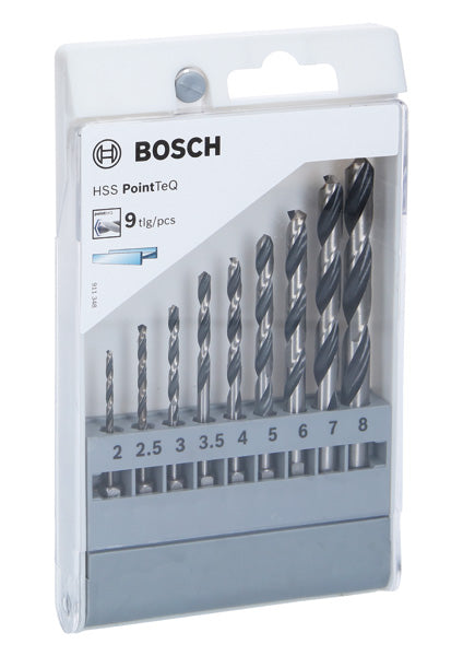HSS PointTeQ Sechskantbohrer-Set, 9-tlg., 2–8 mm
