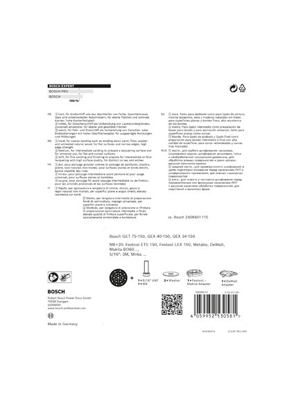 EXPERT Universal-Multi-Loch-Schleifteller, 150 mm, hart