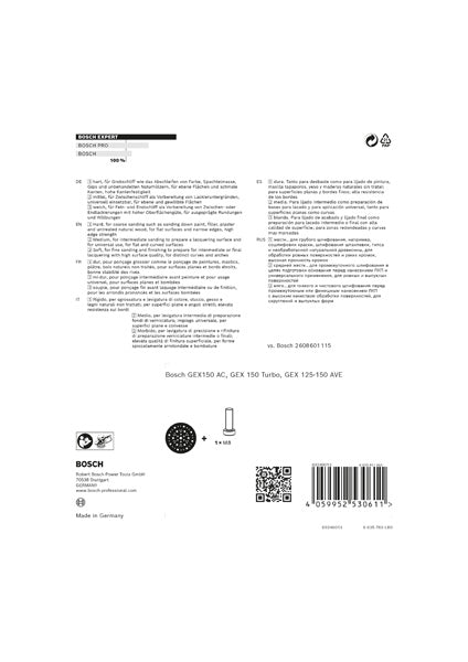 EXPERT Multi-Loch-Schleifteller für Bosch, 150 mm, hart