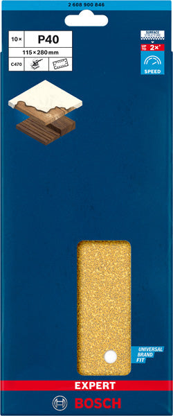 EXPERT C470 Schleifpap., 14 Löcher für Schwingschl., 115 x 280 mm 10er-Pack
