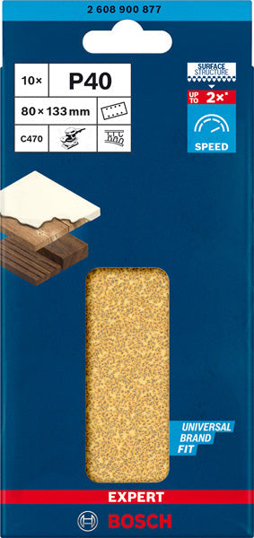 EXPERT C470 Schleifpap., 8 Löcher für Schw.schl., 80 x 133 mm 10er-Pack
