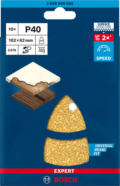 EXPERT C470 Schleifpapier mit 11 Löchern, 102 x 62 mm, 93 mm 10 Stück