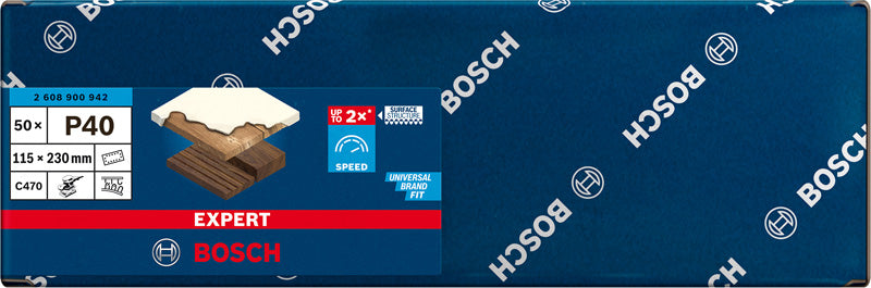 EXPERT C470 Schleifpap., 14 Löcher für Schw.schl., 115 x 230 mm 50er-Pack