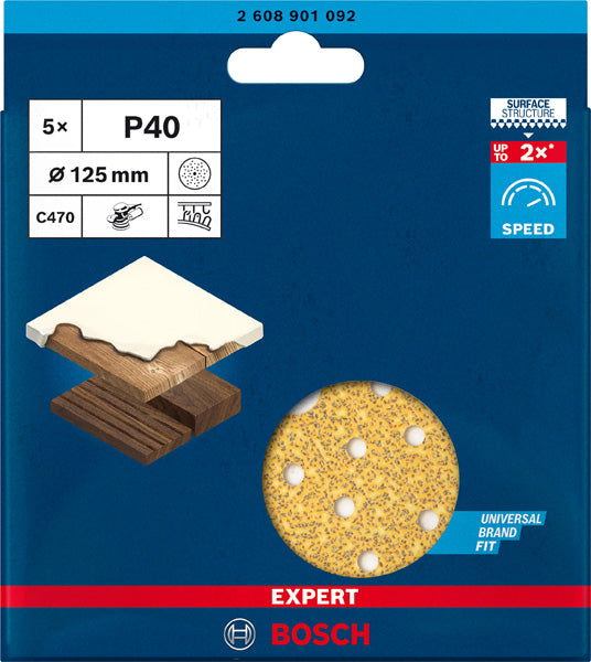EXPERT C470 Schleifpapier Mehrloch für Exzenterschleifer, 125 mm