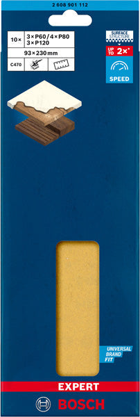 EXPERT C470 Schleifpapier-Set für Schwingschleifer, 93 x 230 mm, 10-tlg.