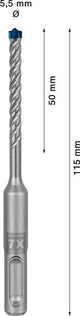 EXPERT SDS plus-7X Hammerbohrer, 5,5 x 50 x 115 mm