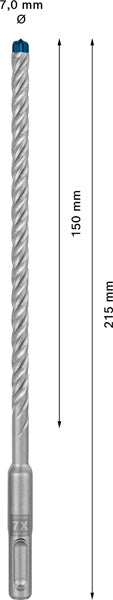 EXPERT SDS plus-7X Hammerbohrer, 7 x 150 x 215 mm
