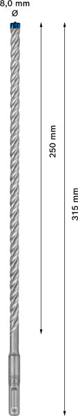 EXPERT SDS plus-7X Hammerbohrer, 8 x 250 x 315 mm