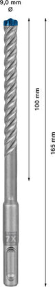 EXPERT SDS plus-7X Hammerbohrer, 9 x 100 x 165 mm