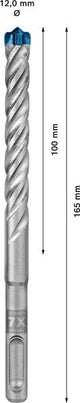 EXPERT SDS plus-7X Hammerbohrer, 12 x 100 x 165 mm