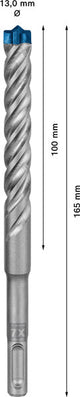 EXPERT SDS plus-7X Hammerbohrer, 13 x 100 x 165 mm