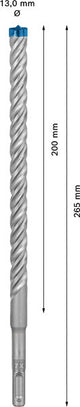 EXPERT SDS plus-7X Hammerbohrer, 13 x 200 x 265 mm