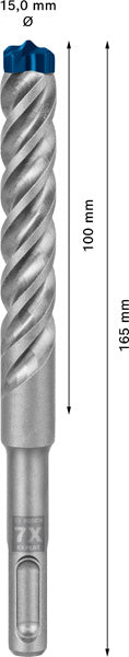 EXPERT SDS plus-7X Hammerbohrer, 15 x 100 x 165 mm