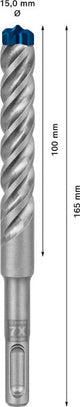 EXPERT SDS plus-7X Hammerbohrer, 15 x 100 x 165 mm