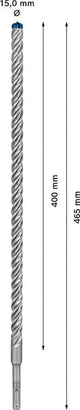 EXPERT SDS plus-7X Hammerbohrer, 15 x 400 x 465 mm
