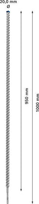 EXPERT SDS plus-7X Hammerbohrer, 20 x 950 x 1000 mm