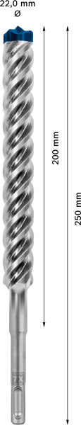EXPERT SDS plus-7X Hammerbohrer, 22 x 200 x 250 mm