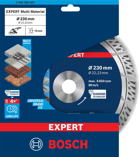 EXPERT MultiMaterial Diamanttrennscheiben, 230 x 22,23 x 2,4 x 15 mm
