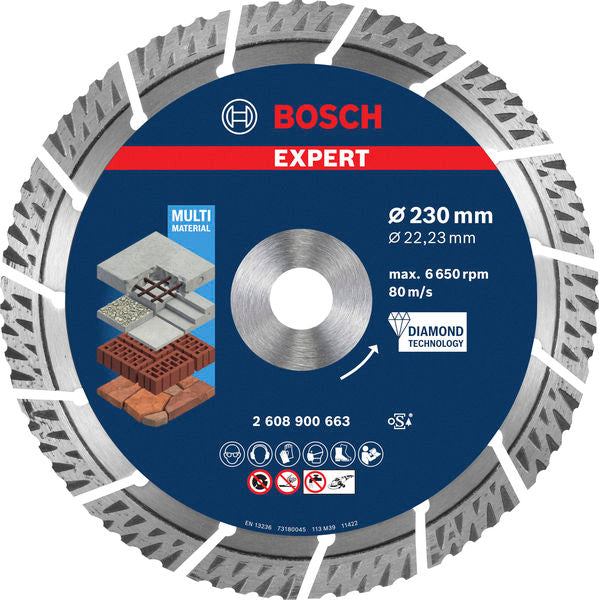 EXPERT MultiMaterial Diamanttrennscheiben, 230 x 22,23 x 2,4 x 15 mm