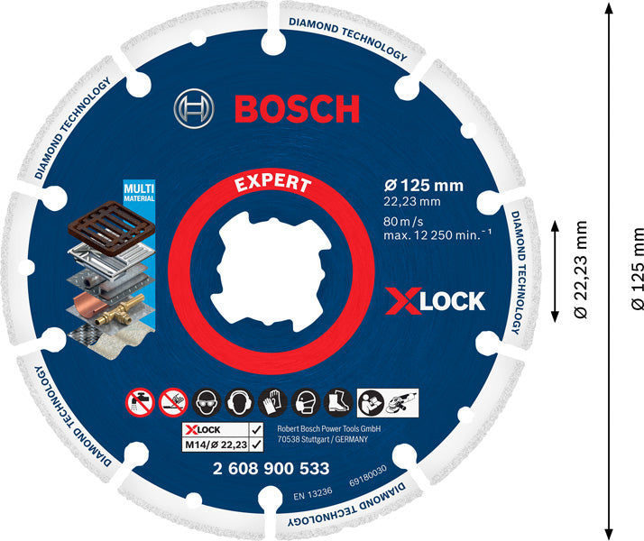 EXPERT Diamond Metal Wheel X-LOCK Trennscheibe, 125 x 22,23 mm