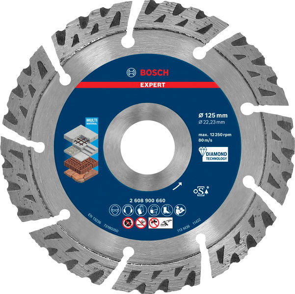 EXPERT MultiMaterial Diamanttrennscheiben, 125 x 22,23 x 2,2 x 12 mm