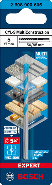 EXPERT CYL-9 MultiConstruction Bohrer, 5 x 50 x 85 mm