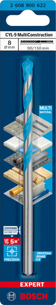 EXPERT CYL-9 MultiConstruction Bohrer, 8 x 90 x 150 mm