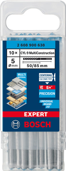 EXPERT CYL-9 MultiConstruction Bohrer 5 x 50 x 85 mm, 10?teilig