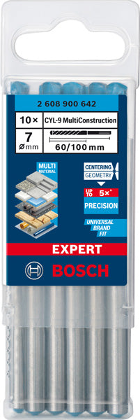 EXPERT CYL-9 MultiConstruction Bohrer 7 x 60 x 100 mm, 10?teilig