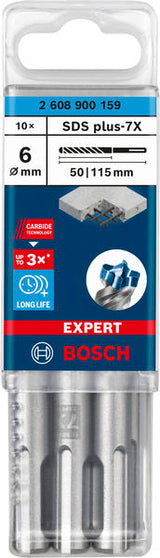 EXPERT SDS plus-7X Hammerbohrer, 6 x 50 x 115 mm, 10er-Pack