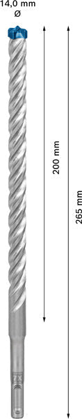 EXPERT SDS plus-7X Hammerbohrer, 14 x 200 x 265 mm, 10er-Pack
