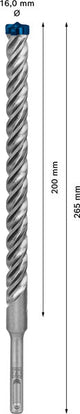 EXPERT SDS plus-7X Hammerbohrer, 16 x 200 x 265 mm, 10er-Pack