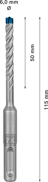 EXPERT SDS plus-7X Hammerbohrer, 6 x 50 x 115 mm, 30-tlg