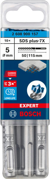 EXPERT SDS plus-7X Hammerbohrer, 5 x 50 x 115 mm, 10er-Pack