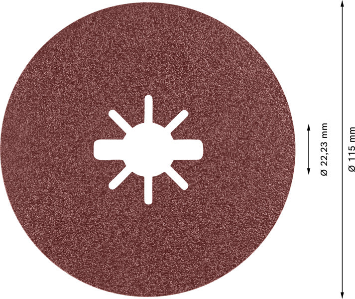 EXPERT R781 Prisma Ceramic X-LOCK Fiberscheibe, 115 mm, 22,23 mm, K 80, 25 Stk.