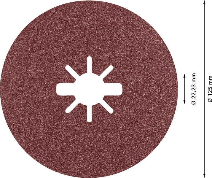 EXPERT R781 Prisma Ceramic X-LOCK Fiberscheibe, 125 mm, 22,23 mm, K 80, 25 Stk.