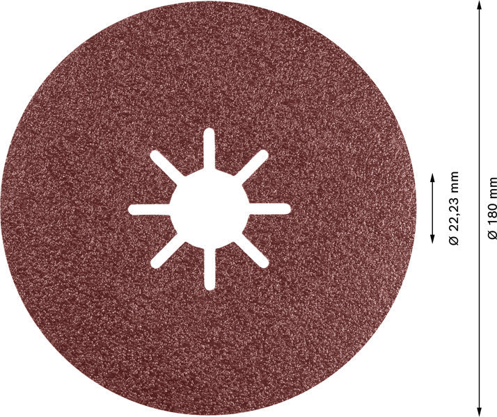 EXPERT R781 Prisma Ceramic Fiberscheibe, 180 mm, 22,23 mm, K 80, 25 Stk.