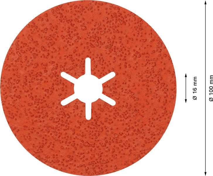EXPERT R782 Prisma Ceramic Fiberscheibe, 100 mm, 16 mm, K 36