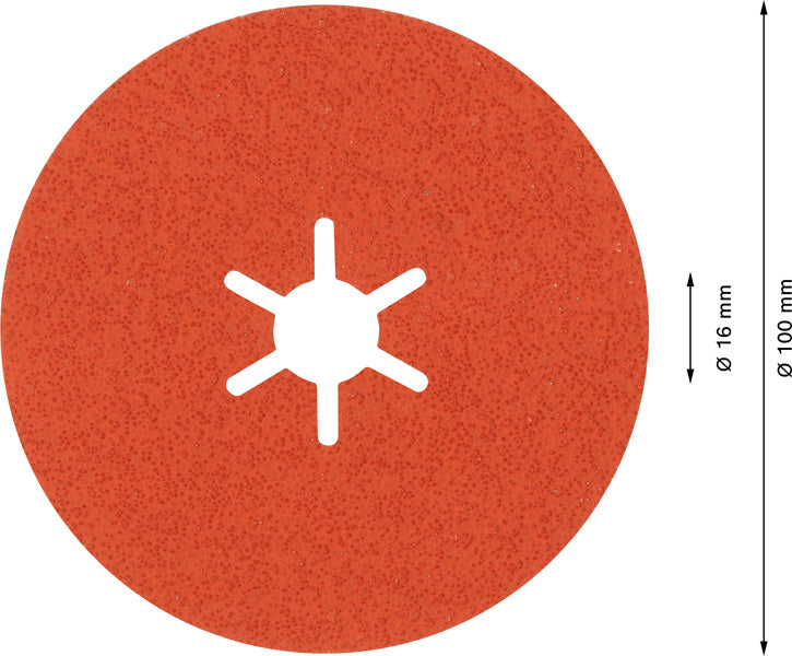 EXPERT R782 Prisma Ceramic Fiberscheibe, 100 mm, 16 mm, K 60