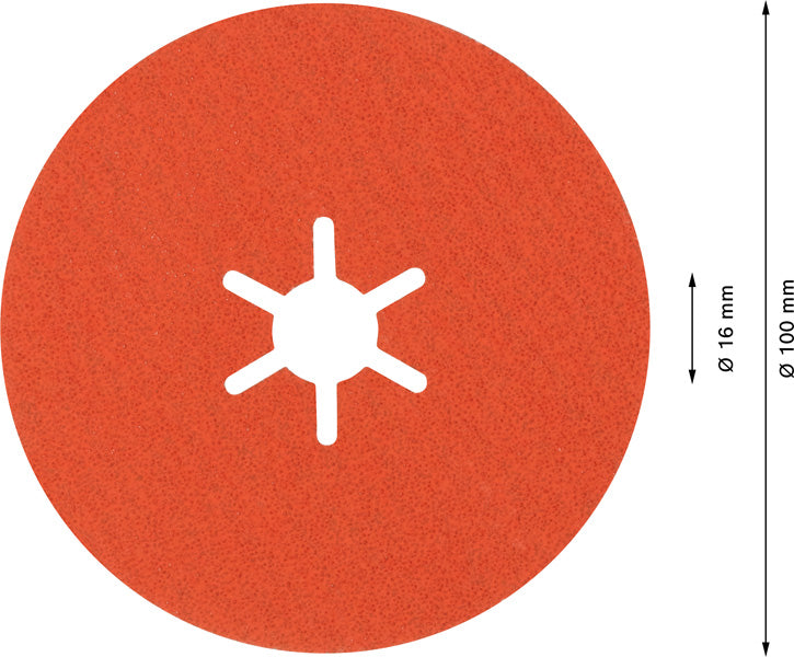 EXPERT R782 Prisma Ceramic Fiberscheibe, 100 mm, 16 mm, K 80