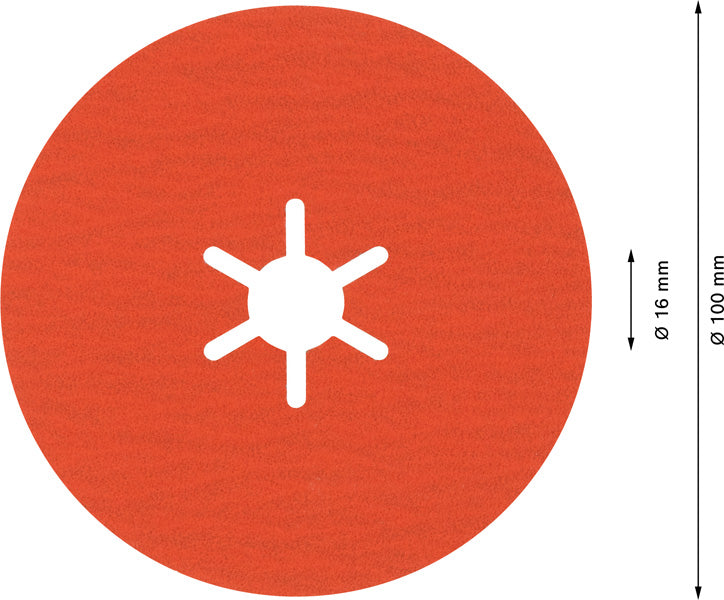 EXPERT R782 Prisma Ceramic Fiberscheibe, 100 mm, 16 mm, K 120