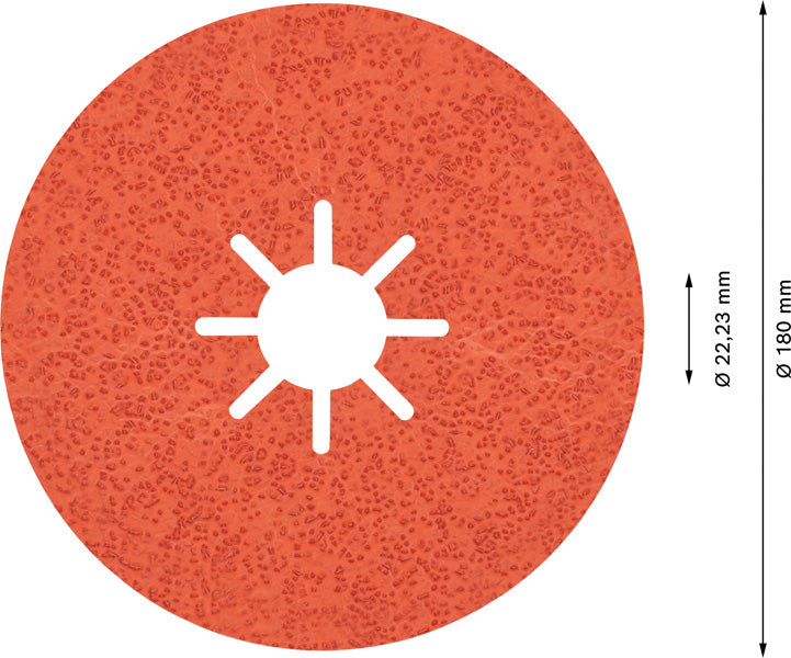 EXPERT R782 Prisma Ceramic Fiberscheibe, 180 mm, 22,23 mm, K 36, 25 Stk.