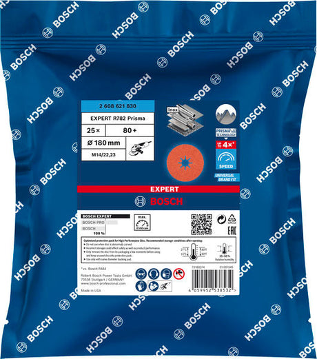 EXPERT R782 Prisma Ceramic Fiberscheibe, 180 mm, 22.23 mm, K 80, 25 Stk.