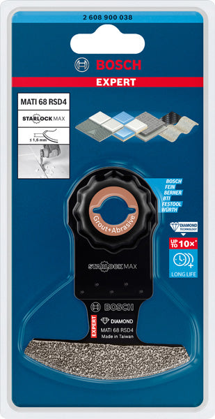 EXPERT Corner Blade MATI 68 RD4 Blatt für Multifunktionswerkzeuge, 68 x 10 mm