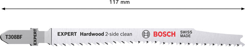 EXPERT Hardwood 2-side clean T308BF Stichsägeblatt, 2 Stück
