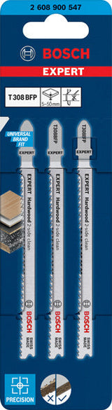 EXPERT ‘Hardwood 2-side clean’ T 308 BFP Stichsägeblatt, 3 Stück