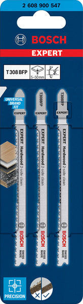 EXPERT ‘Hardwood 2-side clean’ T 308 BFP Stichsägeblatt, 3 Stück