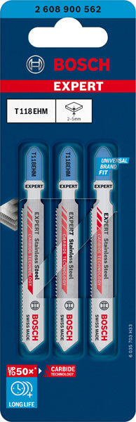EXPERT ‘Stainless Steel’ T 118 EHM Stichsägeblatt, 3 Stück